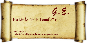 Gothár Elemér névjegykártya